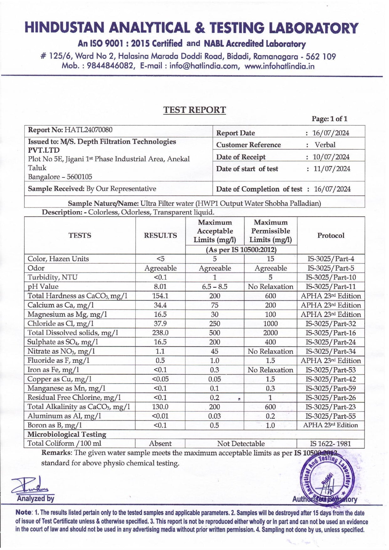 Highgene Non Electric Water Purifier