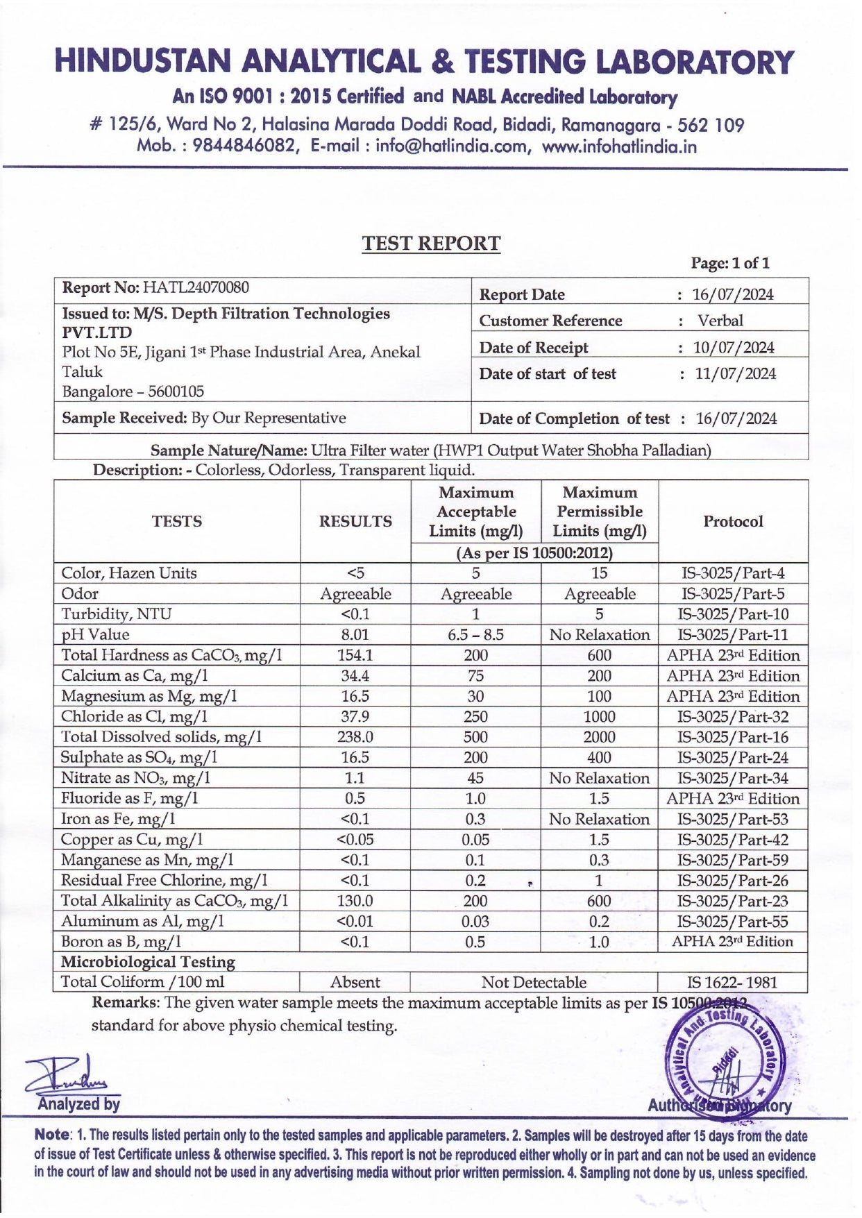 HIGHGENE WATER PURIFIER